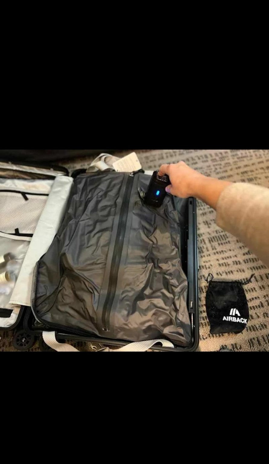 PackVac suitcase vacuum pump compression demonstration