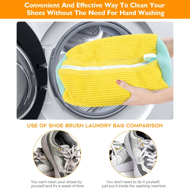 ShoeShield shoe laundry bag in use
